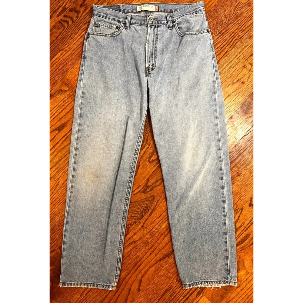 Levis 550 Relaxed Fit Mens Jeans Light Wash Denim W35 L32 Blue Cotton 00550-4891